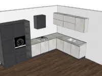 Cucina grigio moderna ad angolo Bea Cucine store scontata