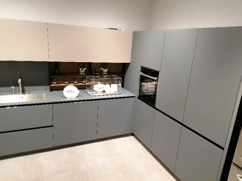 Cucina grigio moderna ad angolo Copat 31 ls Prezioso in offerta