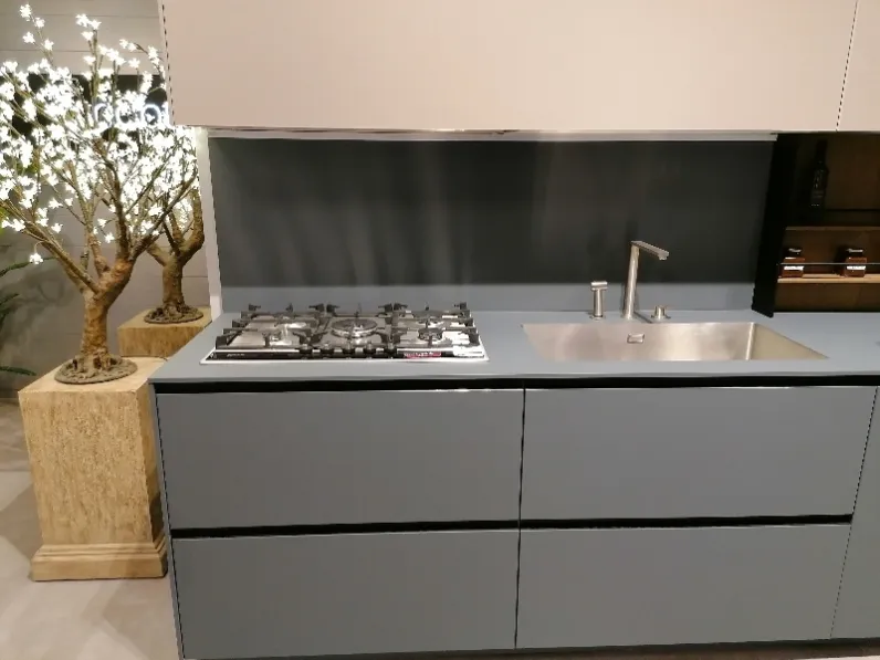 Cucina grigio moderna ad angolo Copat 31 ls Prezioso in offerta