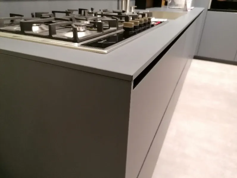 Cucina grigio moderna ad angolo Copat 31 ls Prezioso in offerta