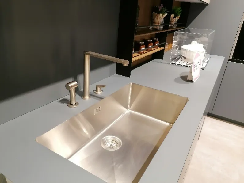 Cucina grigio moderna ad angolo Copat 31 ls Prezioso in offerta