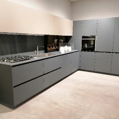 Cucina grigio moderna ad angolo Copat 31 ls Prezioso in offerta