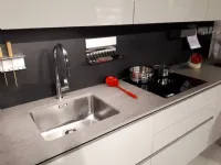 Cucina grigio moderna ad angolo Helene system kappa Zecchinon in Offerta Outlet