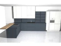 Cucina grigio moderna ad angolo Line Astra