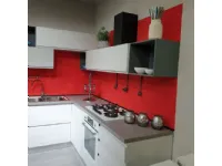 Cucina grigio moderna ad angolo Red luna Mobilturi in Offerta Outlet