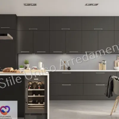 Cucina grigio moderna ad isola Lullaby Colombini casa in Offerta Outlet