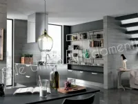 Cucina grigio moderna ad isola Manhattan Artigianale in Offerta Outlet