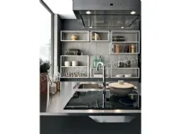 Cucina grigio moderna ad isola Manhattan Artigianale in Offerta Outlet