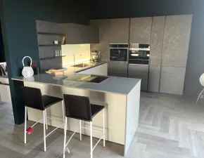 Cucina grigio moderna con penisola Space Forma 2000 a soli 7800€