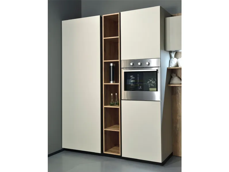Cucina grigio moderna con penisola Time  Frighetto