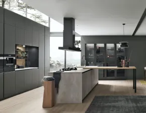 Cucina grigio moderna lineare Aliant Stosa