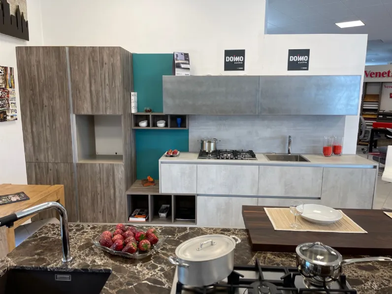 Cucina grigio moderna lineare All-round Doimo cucine in Offerta Outlet