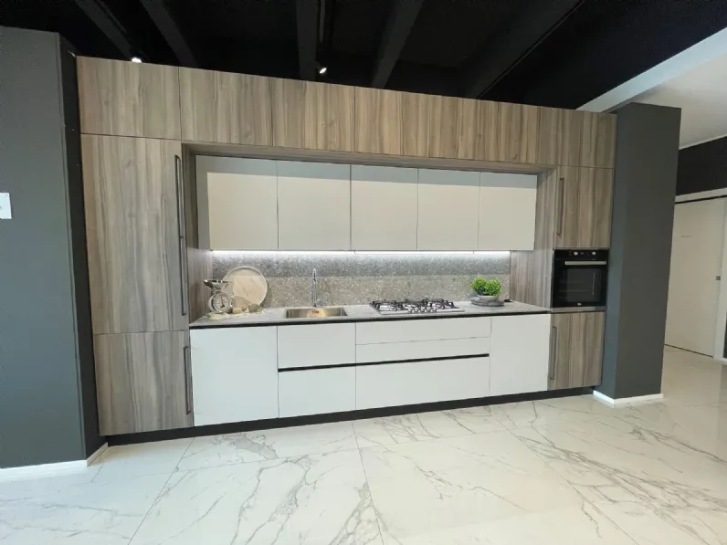 Cucina Cloe moderna grigio Arredo3 lineare scontata 50%