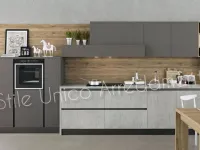 Cucina grigio moderna lineare Chef Artigianale in Offerta Outlet