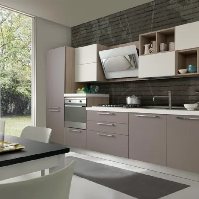 Cucina grigio moderna lineare Cucina mod.futura con ante in fenix colore grigio londra scontata del 30% S75