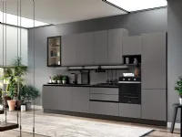 Cucina grigio moderna lineare Easy 22 Collezione esclusiva in Offerta Outlet