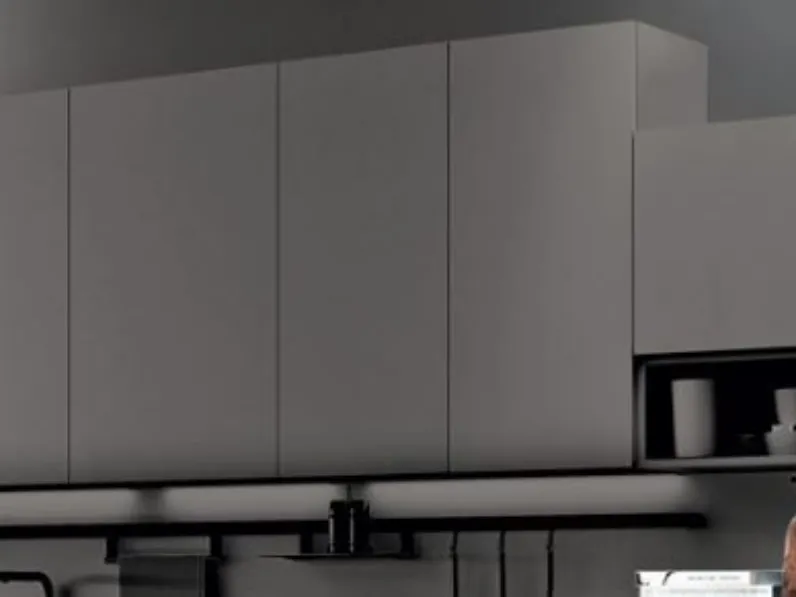 Cucina grigio moderna lineare Easy 22 Collezione esclusiva in Offerta Outlet