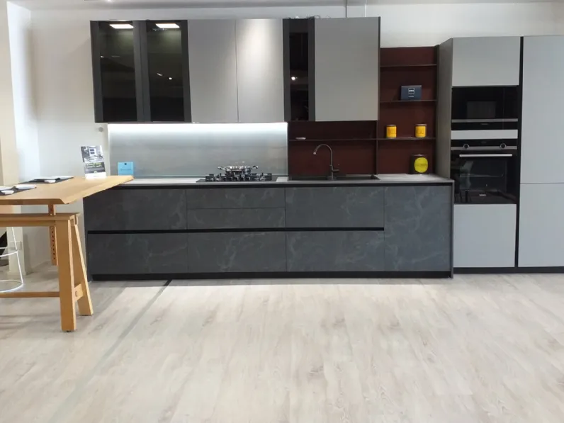 Cucina grigio moderna lineare Metropolis Stosa cucine in Offerta Outlet