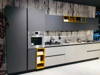 Cucina grigio moderna lineare Plk silicio Artigianale in Offerta Outlet