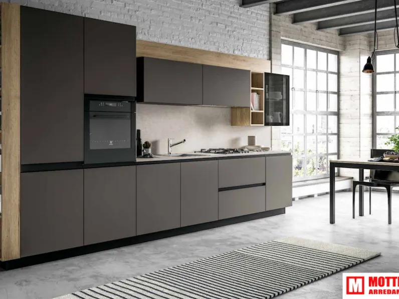 Cucina lineare moderna Torino Mottes selection a prezzo scontato