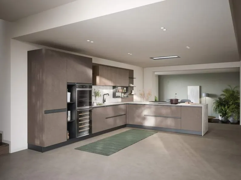 Cucina altri colori moderna con penisola Hera Prima cucine a soli 6420 Euro