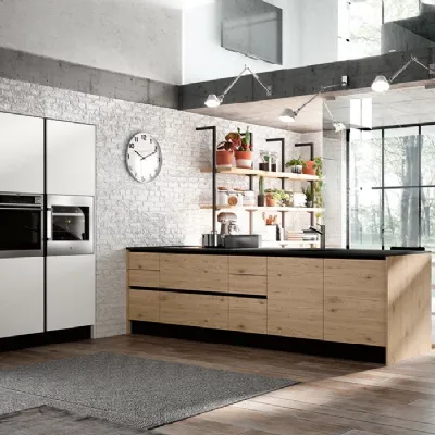 CUCINA Imab group Capri grigio cenere e rovere PREZZO OUTLET