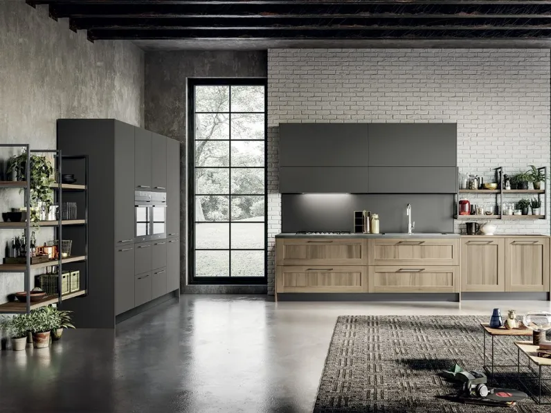 Cucina lineare moderna grigia Arredo3 Cleo 1 a soli 11201