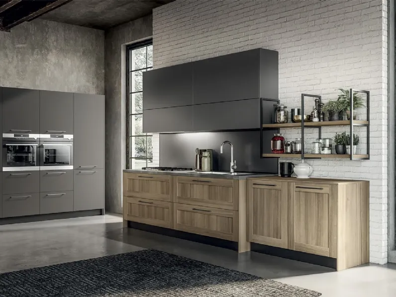 Cucina lineare moderna grigia Arredo3 Cleo 1 a soli 11201€