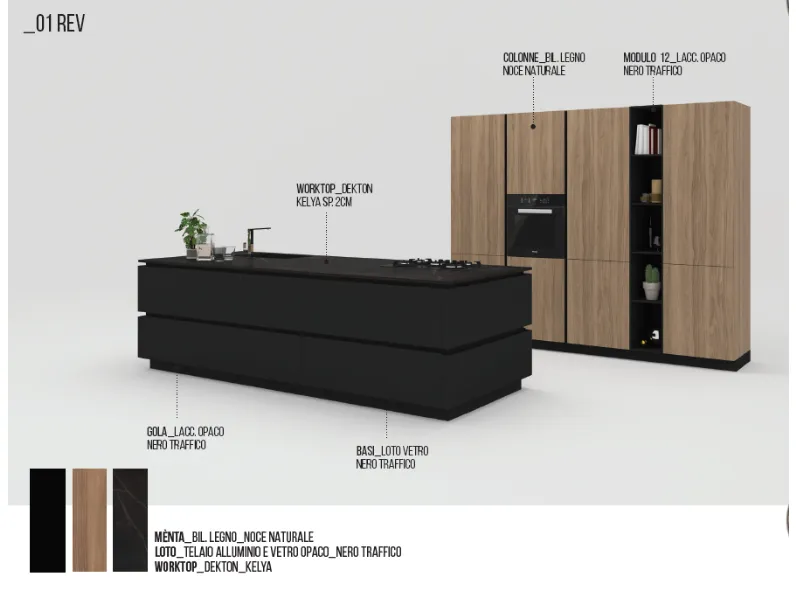 Cucina in laminato materico Miton a PREZZI OUTLET