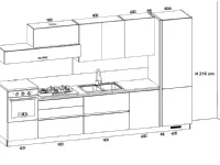 Cucina Infinity moderna rovere chiaro lineare Stosa scontata 25%