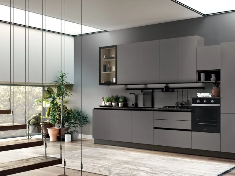 Cucina lineare moderna grigio Ar-due C12 a soli 6940