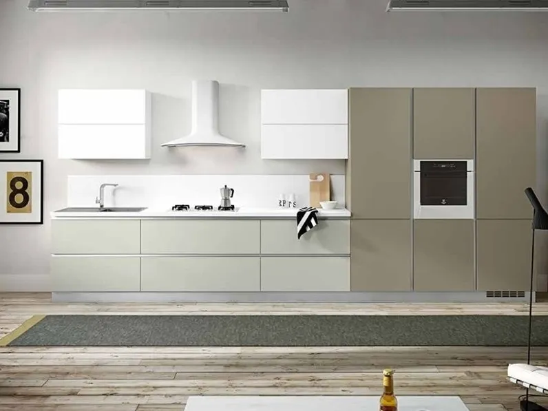 Cucina bianca design lineare Essebi Seta a soli 9355