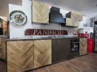 Cucina Collezione esclusiva moderna lineare rovere chiaro in legno Cucinja  moderna rennes in legno e bronzo