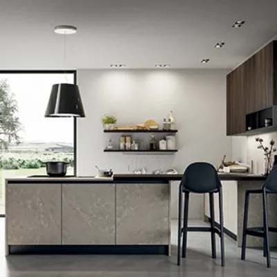 Cucina Zoe grafite e silvermine moderna altri colori Prima cucine ad angolo scontata 50%