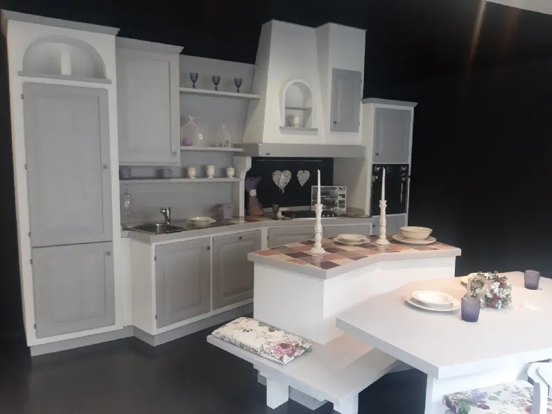 Cucina Zappalorto in muratura con isola grigia in legno Sogno di oggi