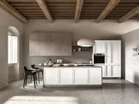 Cucina Primula 1 moderna bianca Essebi ad isola scontata 35%