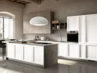 Cucina Primula 1 moderna bianca Essebi ad isola scontata 35%