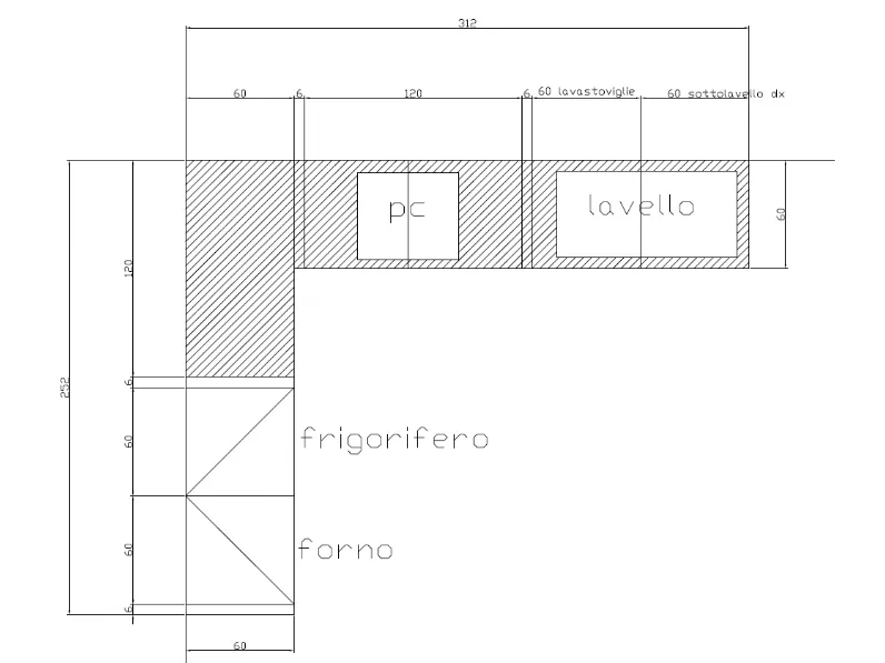 Cucina industriale ad angolo Scavolini Diesel a prezzo ribassato