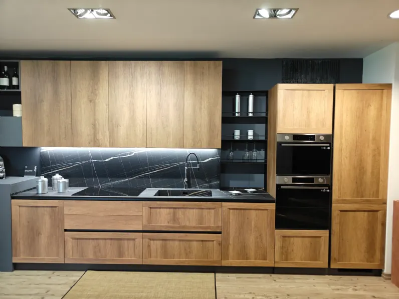 Cucina Regola industriale rovere chiaro Scavolini lineare scontata 48%