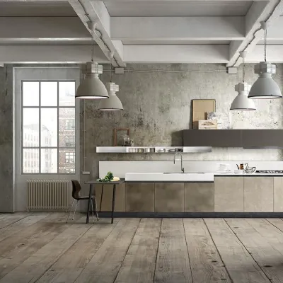 Cucina lineare in laminato opaco bianca Miami 3 a prezzo ribassato