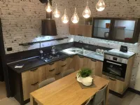 Cucina industriale rovere chiaro Creo ad angolo Kira rovere vintage in Offerta Outlet