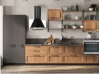 Cucina industriale rovere chiaro Nuovi mondi cucine lineare  cucina river indsutrial moderna   in offerta