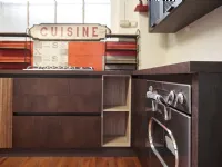 cucina industriale style moderna angolare ossido bronzo in  offerta con set elettrodomestici inox retro' vintage