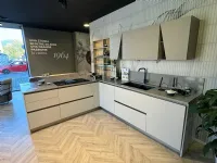 Cucina Stosa moderna ad angolo tortora in laminato materico Infinity