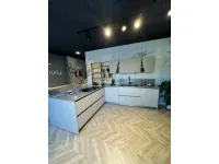 Cucina Stosa moderna ad angolo tortora in laminato materico Infinity