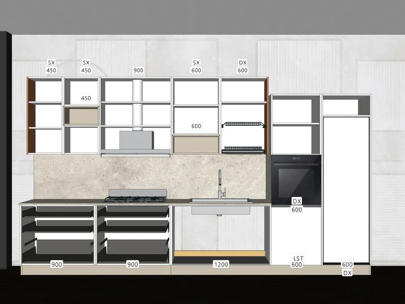 Cucina arancione moderna lineare Jay feel Creo a soli 7000 Euro