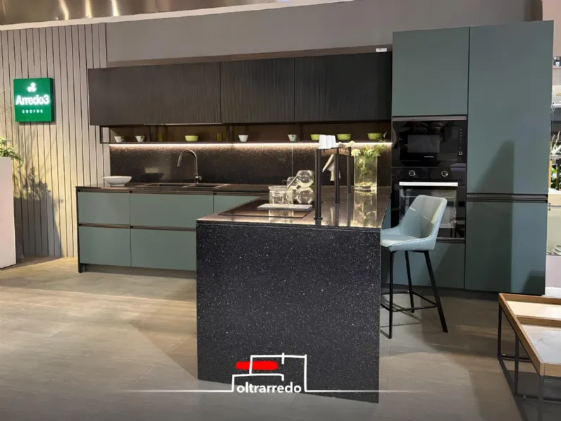 Cucina Kal� moderna altri colori Arredo3 con penisola scontata 60%