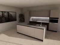 Cucina con isola in laminato opaco tortora Kali 12 a prezzo scontato