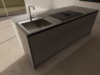 Cucina con isola in laminato opaco tortora Kali 12 a prezzo scontato