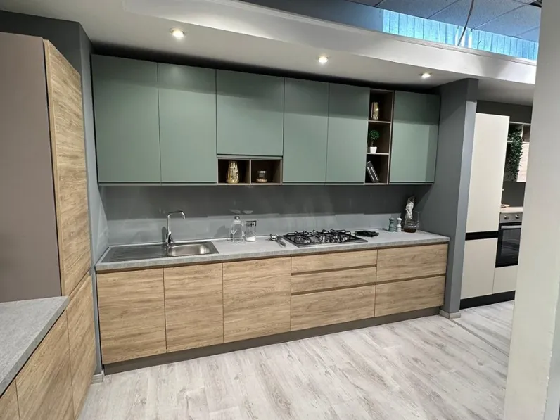 Cucina a prezzo ribassato lineare moderna Kelly  Net cucine